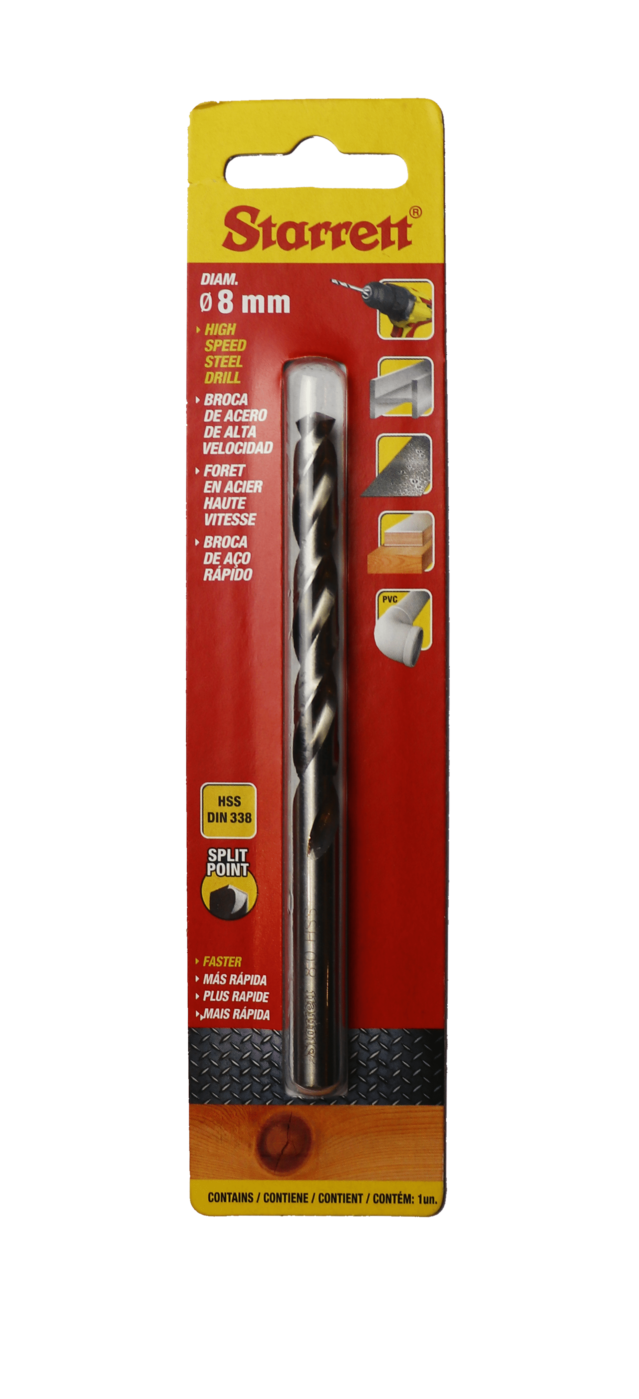 Starrett 8mm x 117mm HSS Split Point Drill Bit