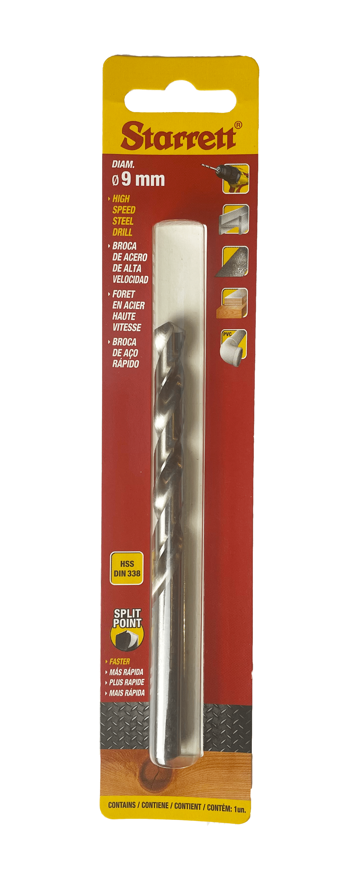 Starrett 9mm  x 125mm HSS Split Point Drill Bit