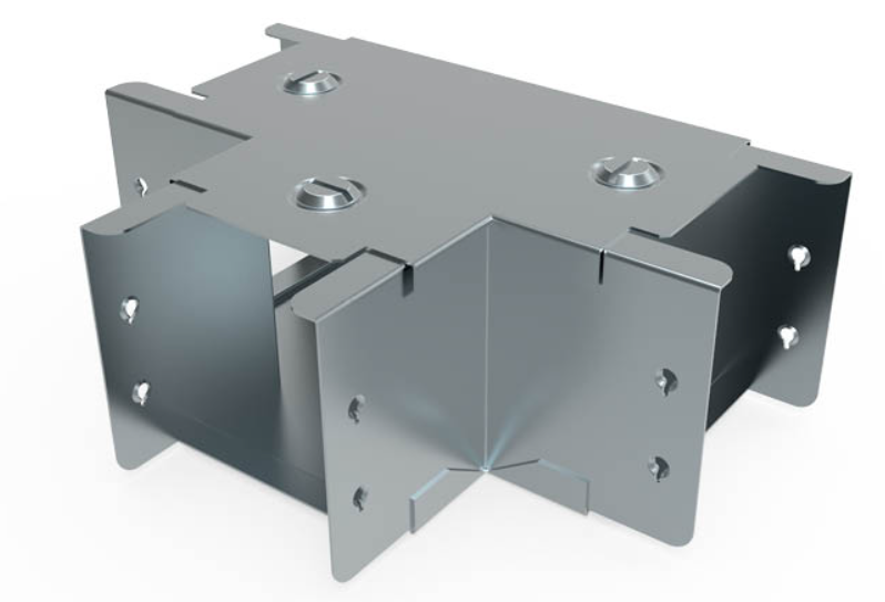 Unitrunk Quick Fix 100 x 50mm Sharp Top Lid Tee - Pre Galvanised