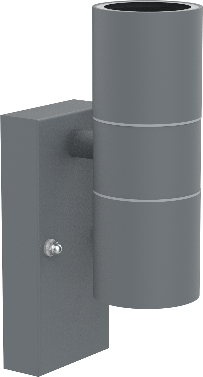 Kosnic Swimley GU10 Up/Down Wall Light Rectangular Base Grey