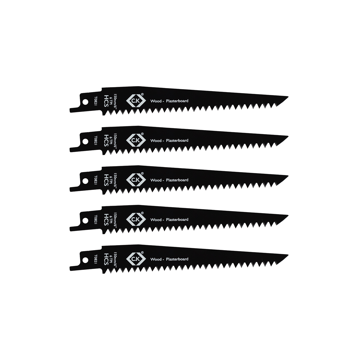 CK Tools 6 TPI 150mm HCS Reciprocating Saw Blades 5Pk