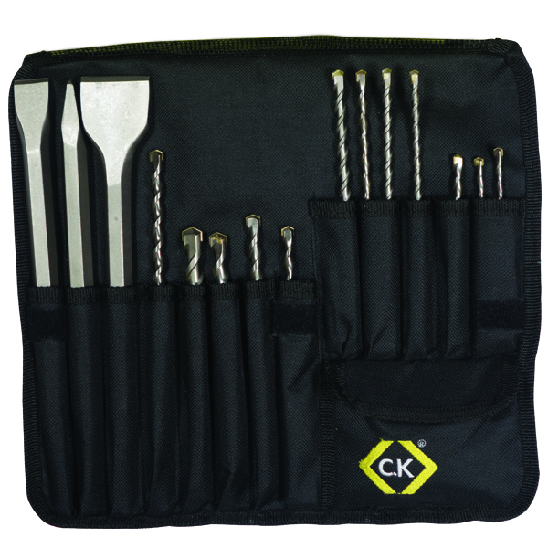 CK Tools 15 Piece SDS Concrete Drill Bit & Chisel Set