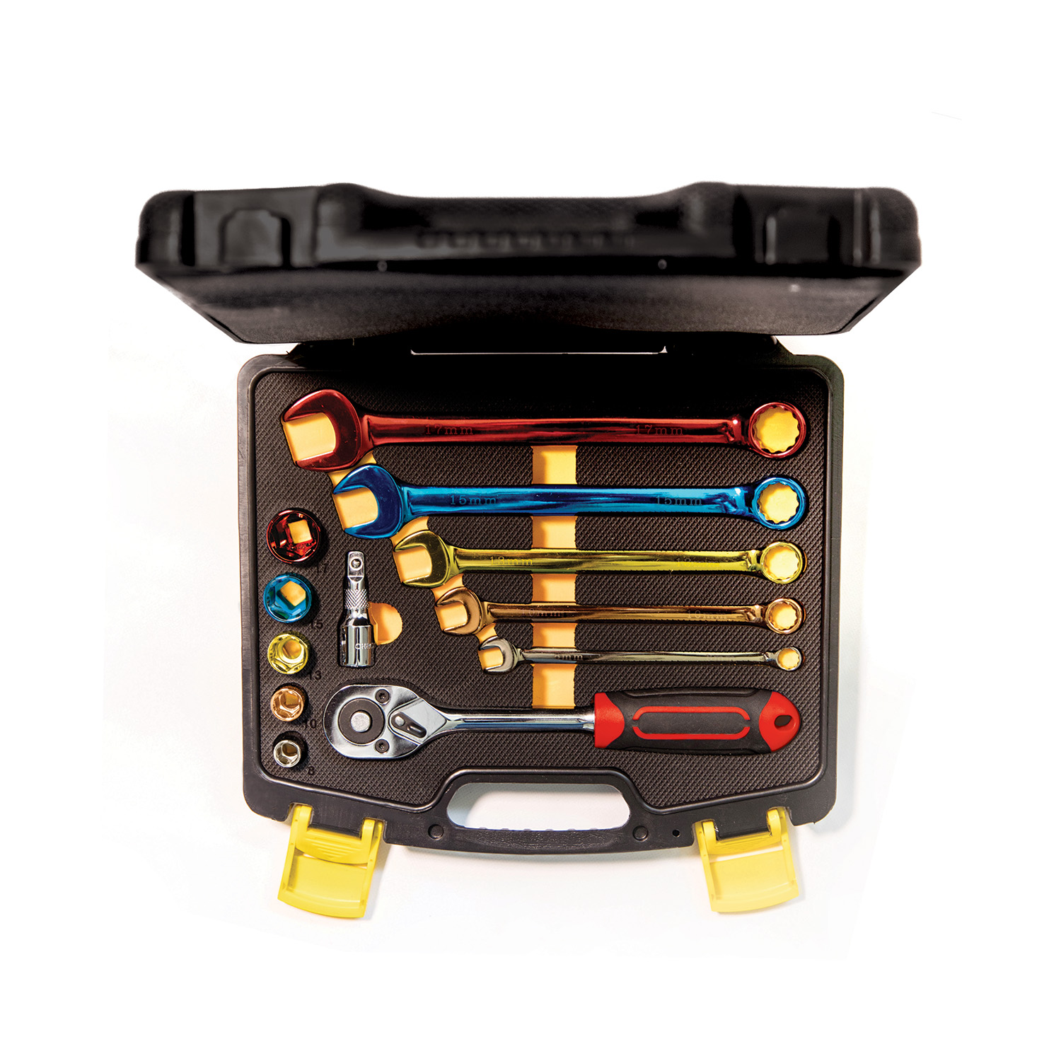 CK Tools 12 Piece 3/8 SureDrive Coloured Socket & Spanner Set