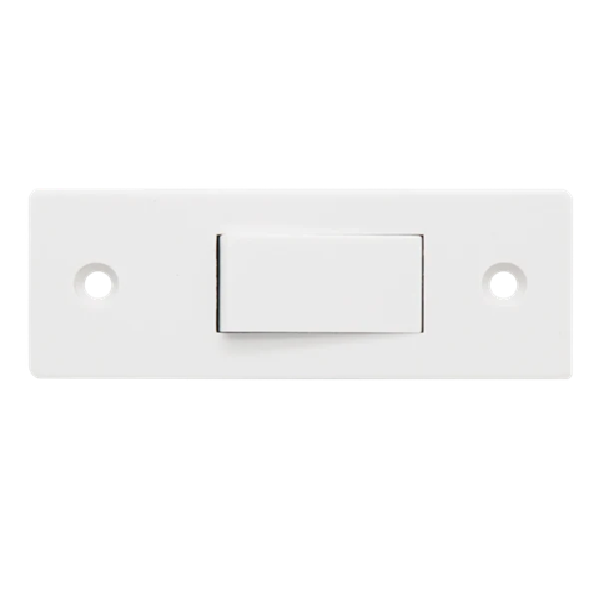 Thrion 10A 1 Gang 2 Way Architrave Switch with Square Corner Pattress