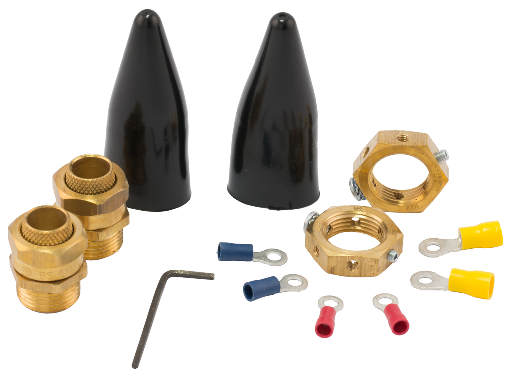 SWA 20mm Tauras Pex Indoor Brass Gland Pack + Earthing Nut