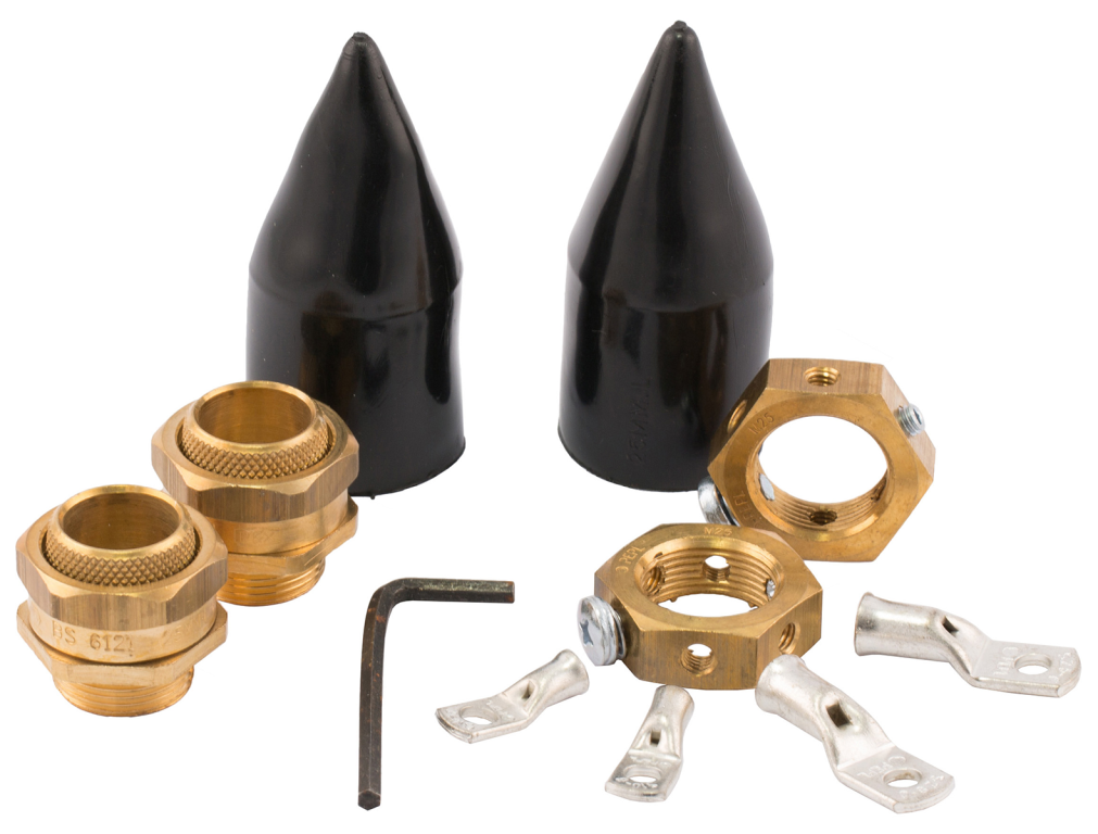 SWA 25mm Tauras Pex Indoor Brass Gland Pack + Earthing Nut