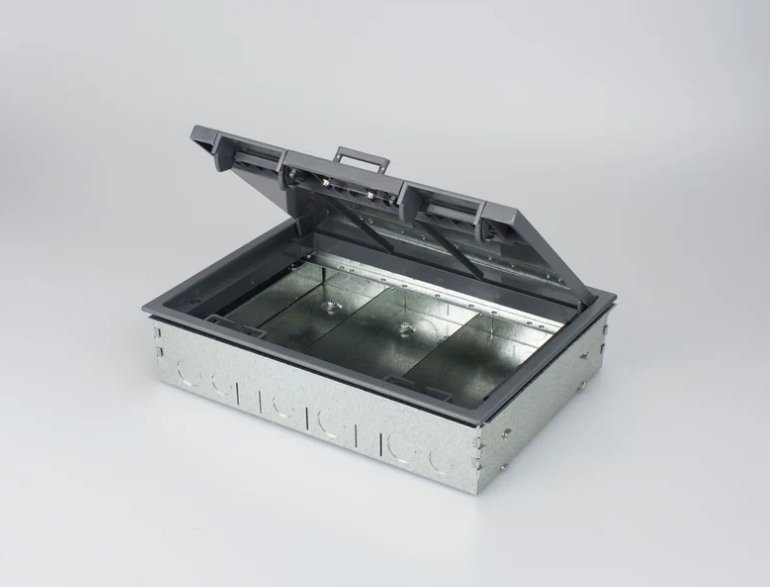 Tass 65mm Deep 3 Compartment Screed Floor Box with 20/25mm Knockouts