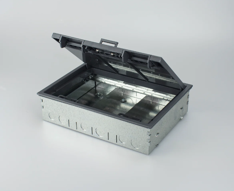 Tass 75mm Deep 3 Compartment Screed Floor Box with 20/25mm Knockouts