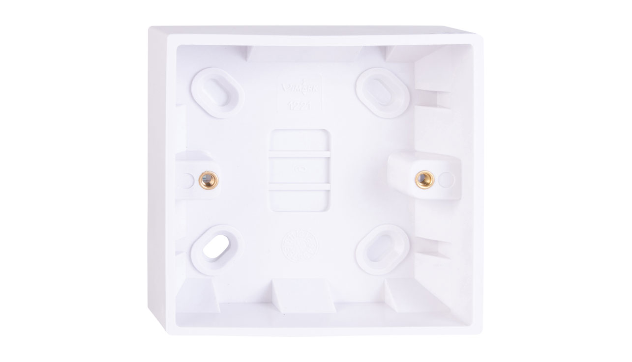 Deta Vimark Boxes 1 Gang 25mm Deep Pattress Box with Square Corners