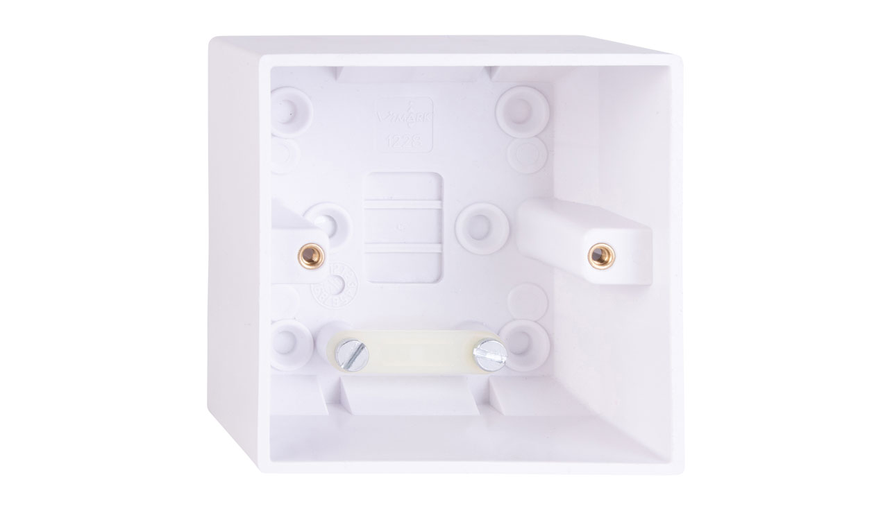 Deta Vimark Boxes 1 Gang 45mm Deep Pattress Box with Square Corners