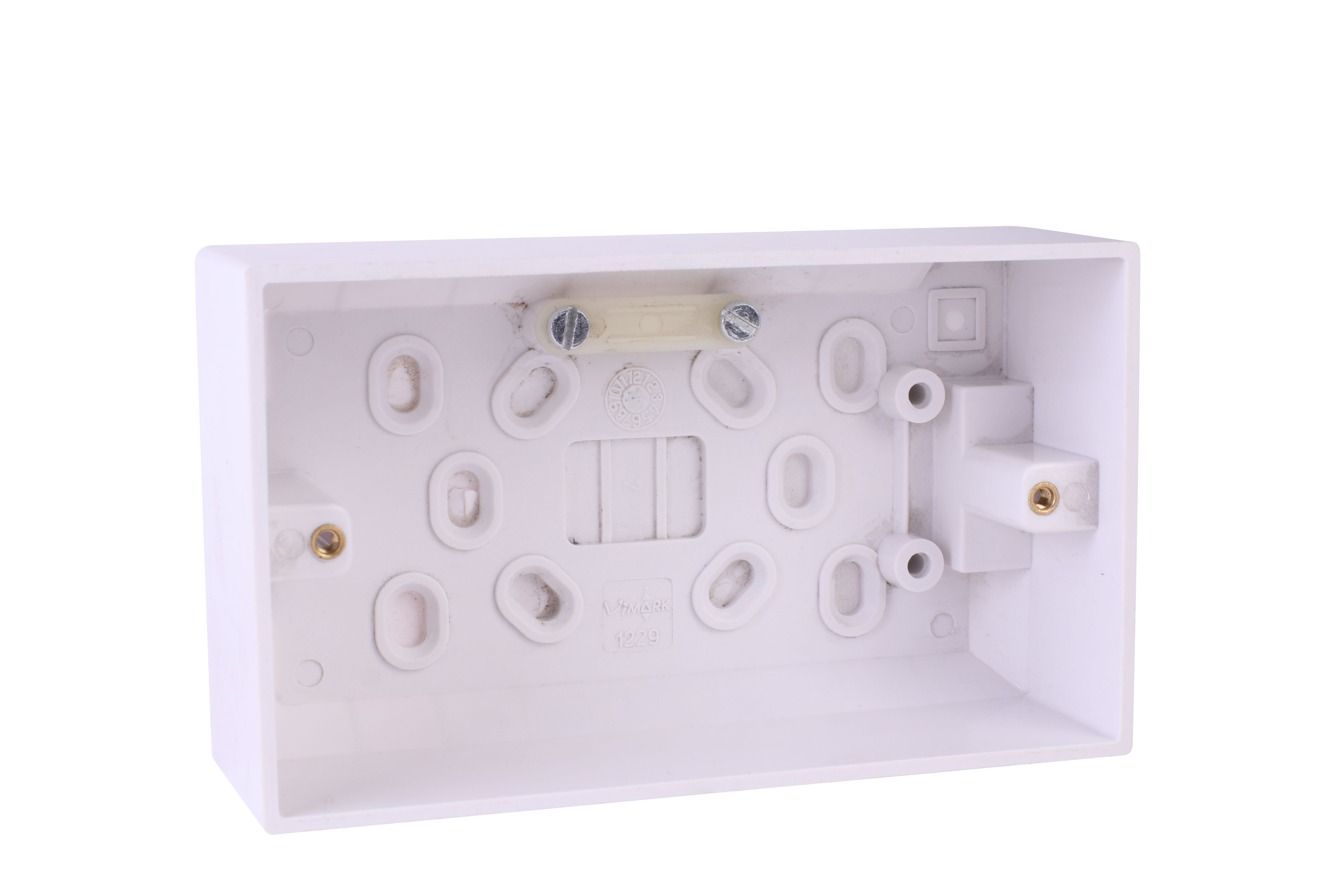 Deta Vimark Boxes 2 Gang 45mm Deep Pattress Box with Square Corners