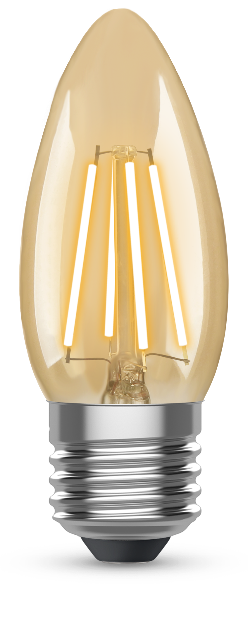 Kosnic 450lm 4.2W E27 Dimmable Vintage Filament Candle Lamp with Gold Finish 2500K