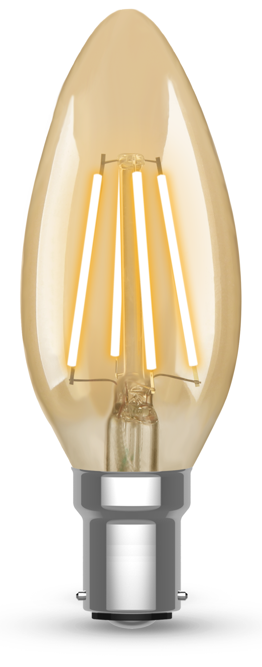 Kosnic 450lm 4.2W B15 Dimmable Vintage Filament Candle Lamp with Gold Finish 2500K