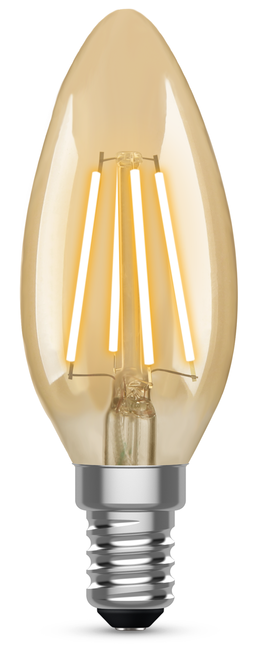 Kosnic 450lm 4.2W E14 Dimmable Vintage Filament Candle Lamp with Gold Finish 2500K
