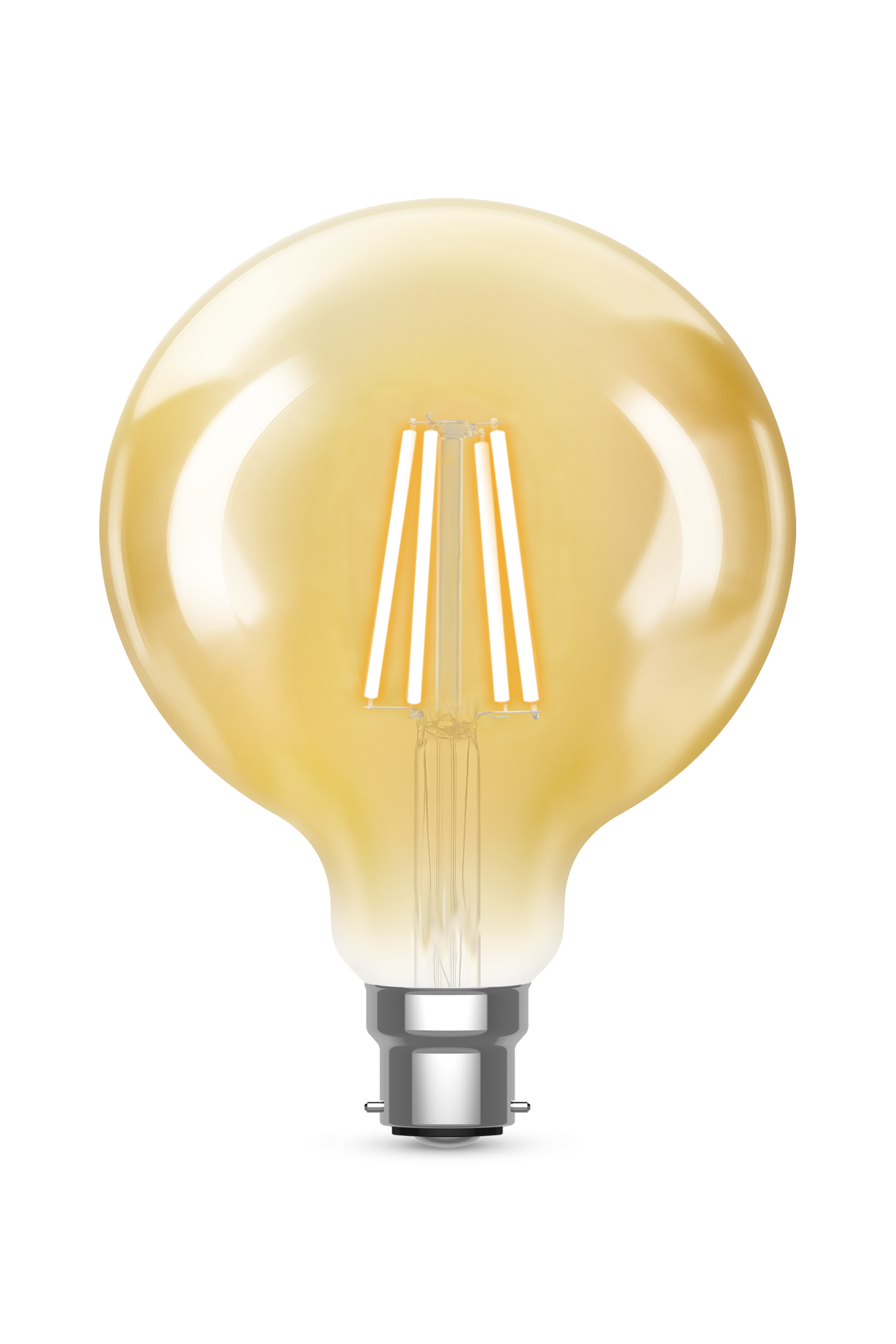 Kosnic 450lm 4.2W B22 Dimmable Vintage Large Globe G125 Lamp with Gold Finish 2500K