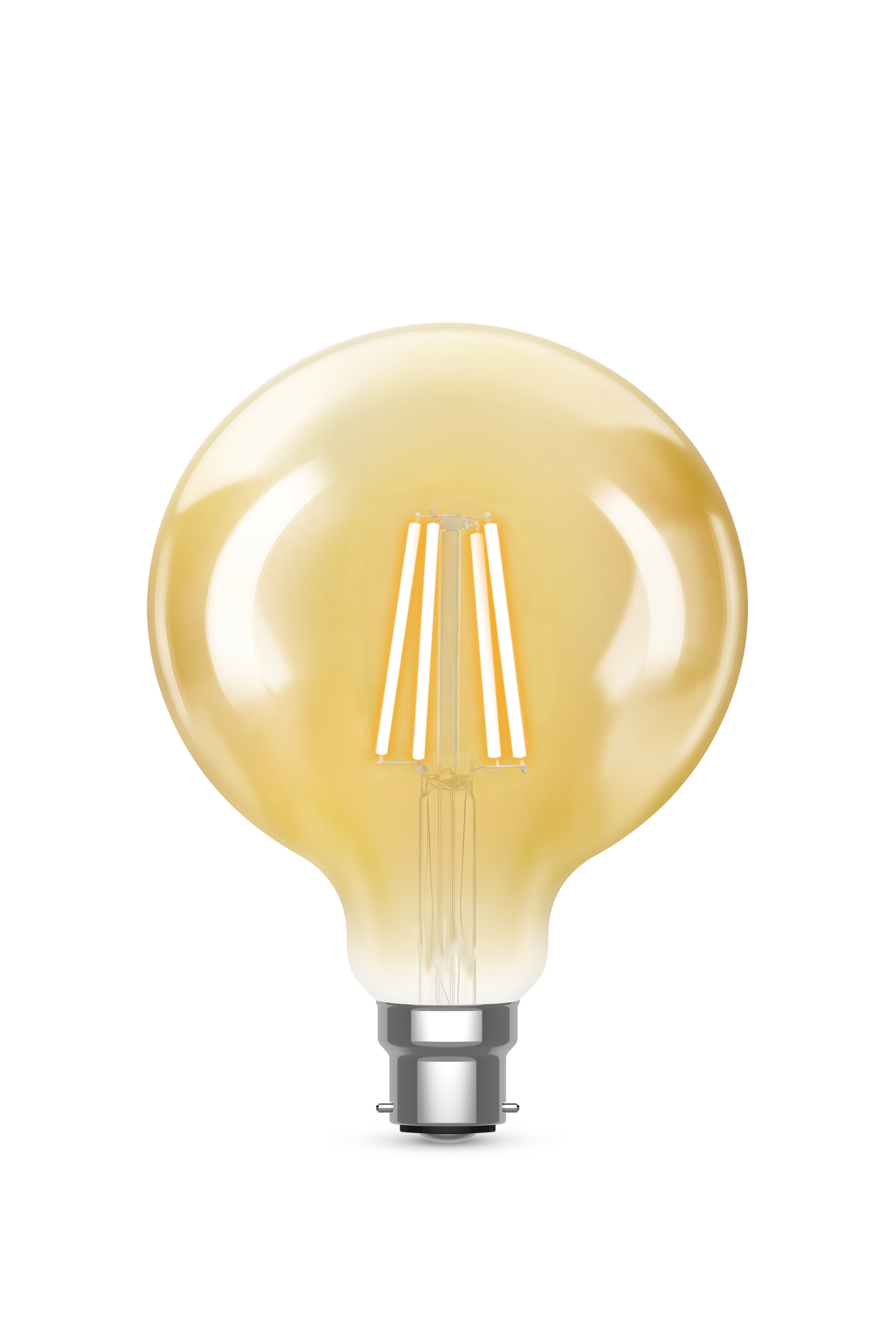 Kosnic 450lm 4.2W B22 Dimmable Vintage Medium Globe G80 Lamp with Gold Finish 2500K