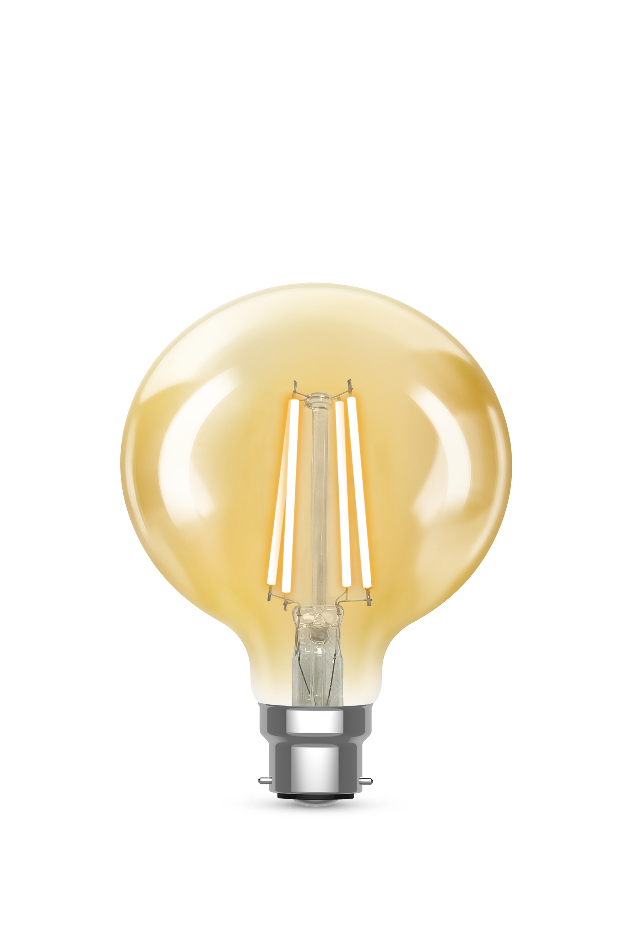 Kosnic 450lm 4.2W B22 Vintage Small Globe G80 Lamp with Gold Finish 2500K