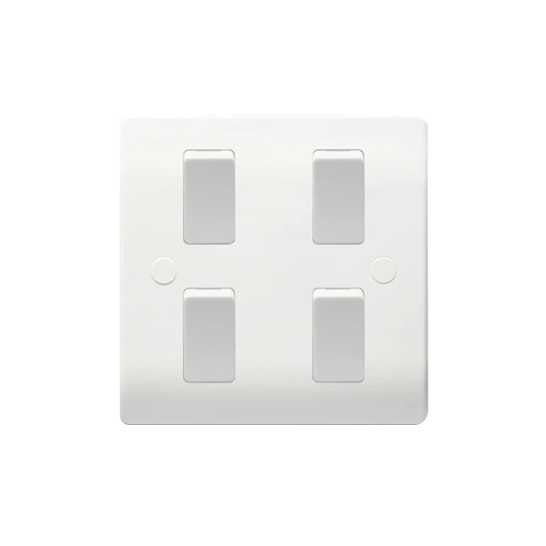 Thrion 10A 4 Gang 2 Way Switch White