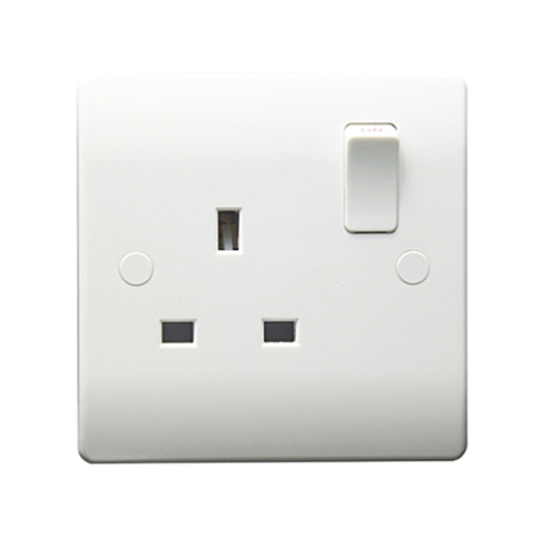 Thrion 13A 1 Gang SP Switched Socket White