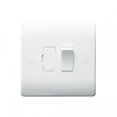 Thrion 13A 1 Gang Switched Fused Spur with Front Flex Outlet White