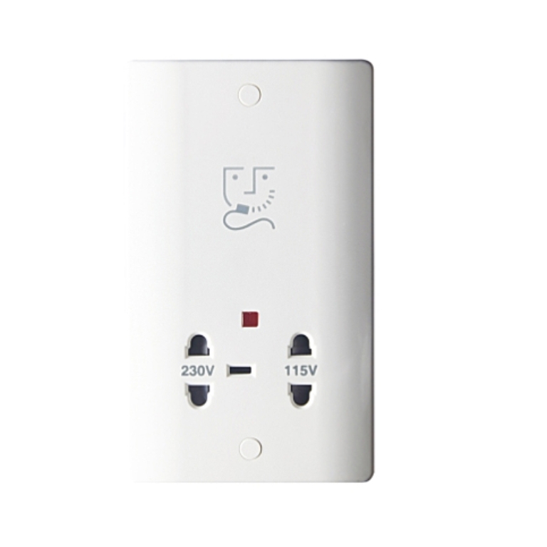 Thrion 110V/230V Dual Shaver Socket White