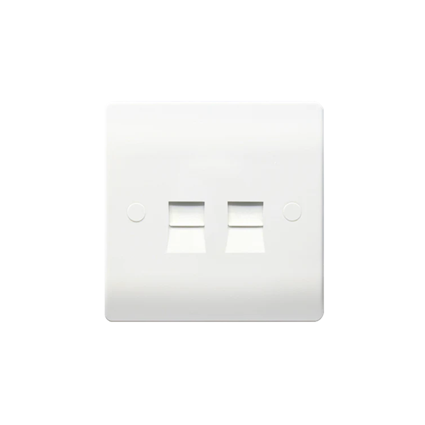 Thrion 2 Gang Secondary Telephone Socket White 