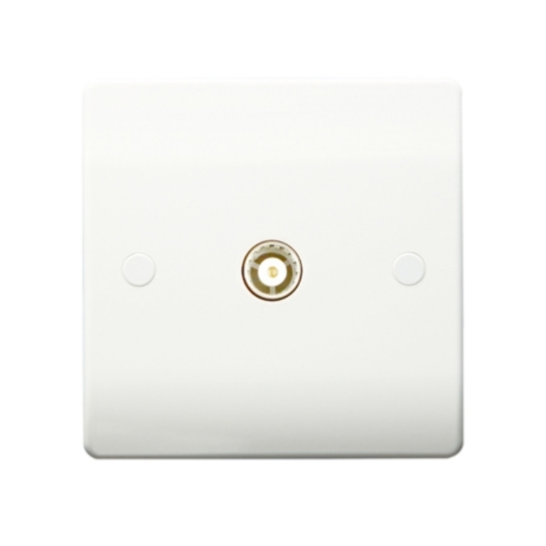 Thrion 1 Gang Coaxial Socket White
