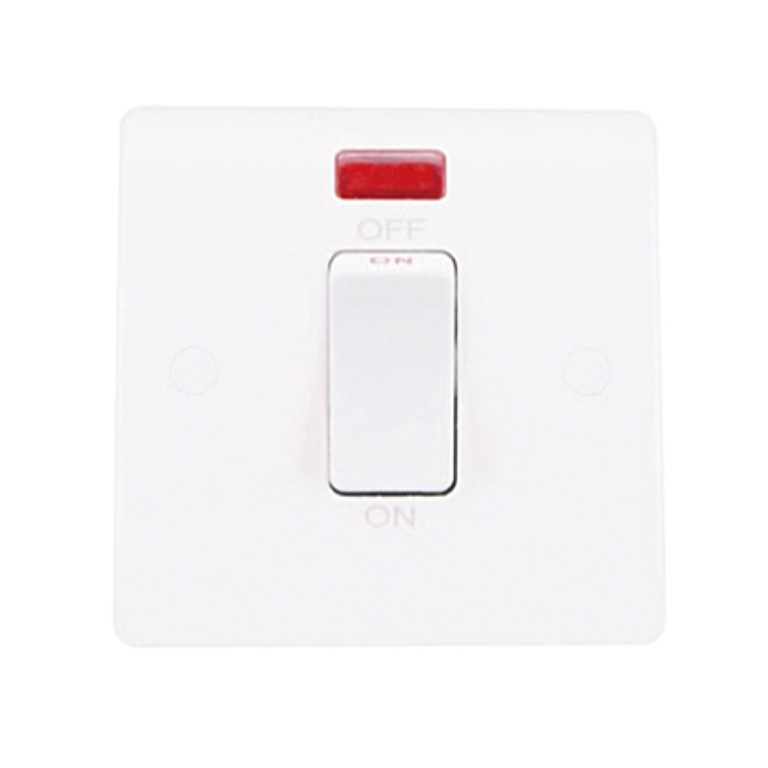 Thrion 45A 1 Gang DP Switch with Neon White