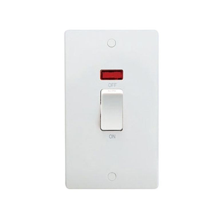 Thrion 45A 2 Gang DP Vertical Switch with Neon White