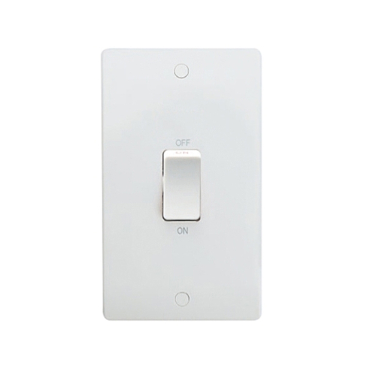 Thrion 45A 2 Gang DP Vertical Switch White