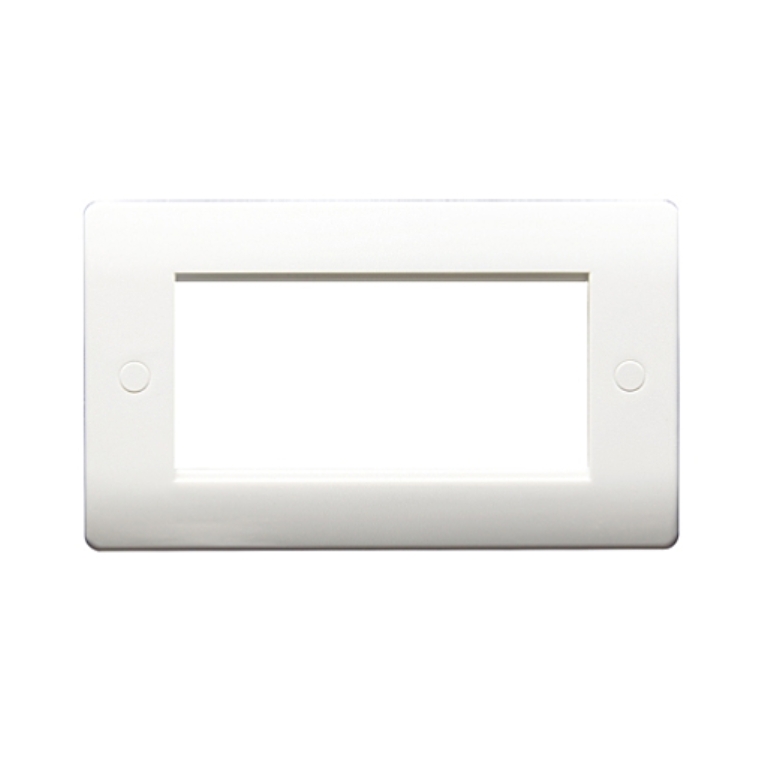 Thrion 2 Gang 4 Euro Module Front Plate White