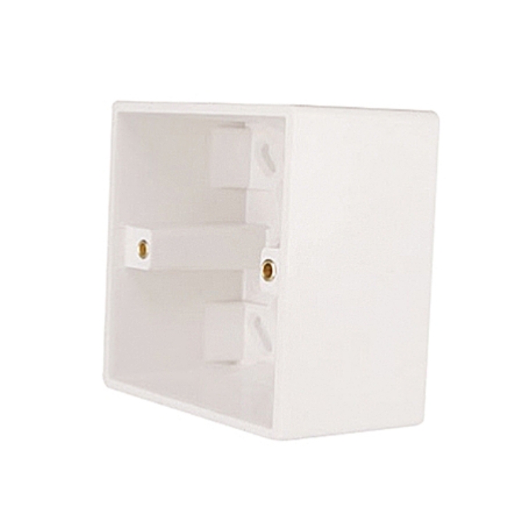 Thrion 47mm 1 Gang Round Corner Surface Pattress White