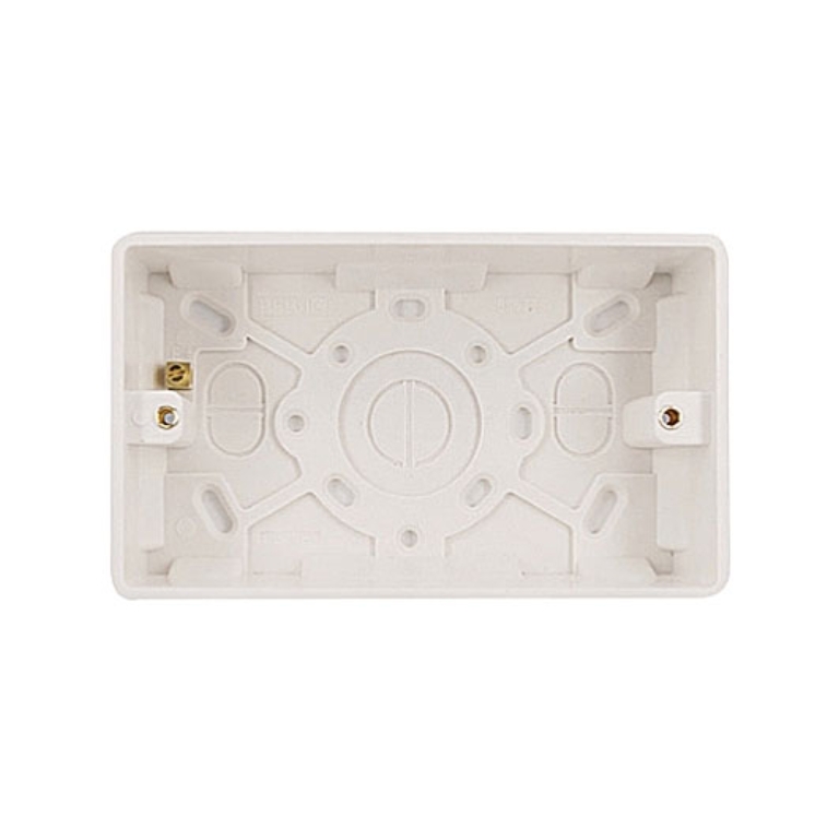 Thrion 35mm 2 Gang Round Corner Surface Pattress White