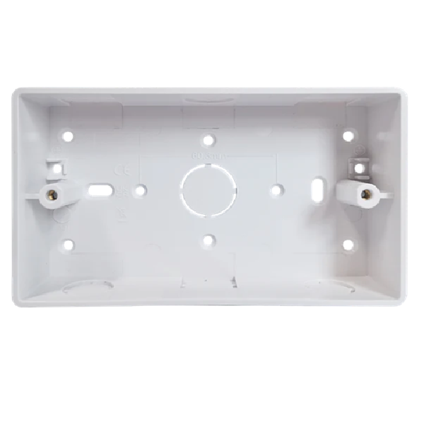 Thrion 45mm 2 Gang Round Corner PVC Pattress White