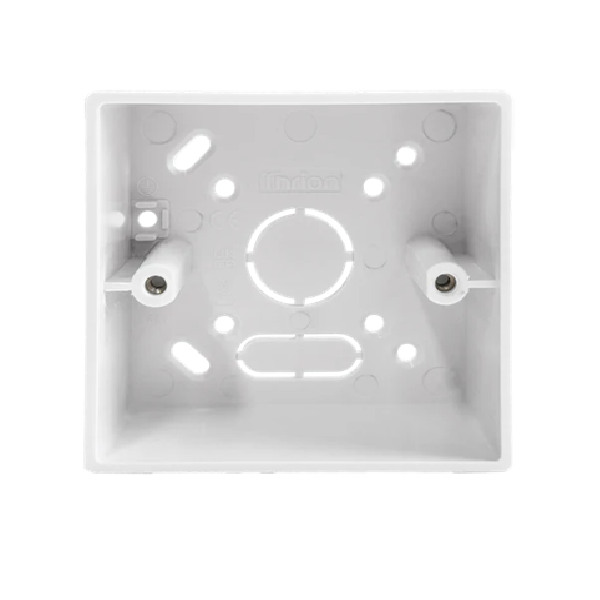 Thrion 45mm 1 Gang Square Corner PVC Pattress White