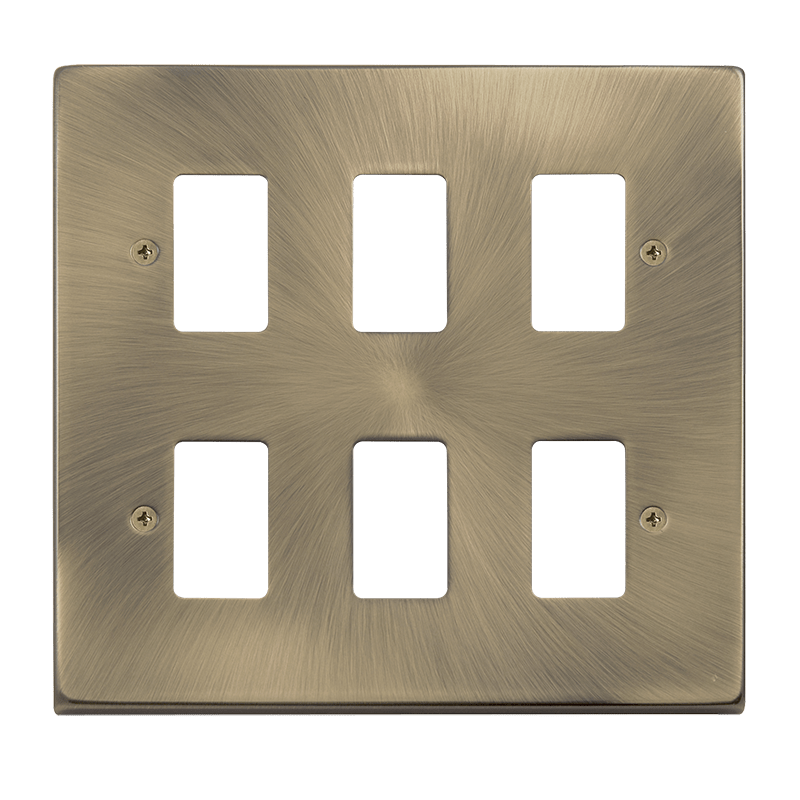 Click GridPro 6 Aperture Front Plate Antique Brass