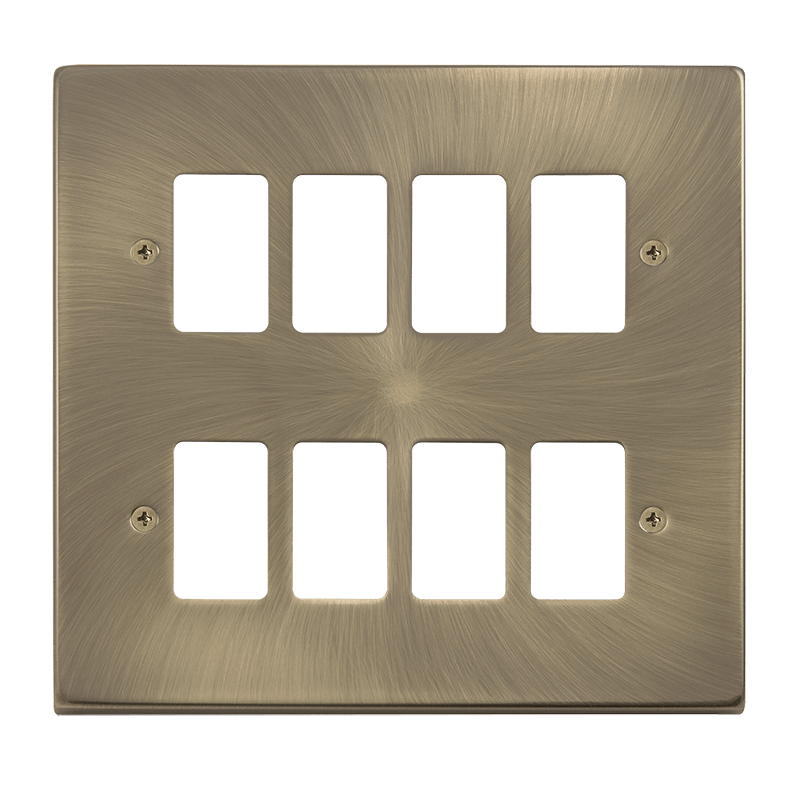 Click GridPro 8 Aperture Front Plate Antique Brass
