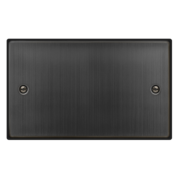 Click Deco 2 Gang Blank Plate Matt Bronze