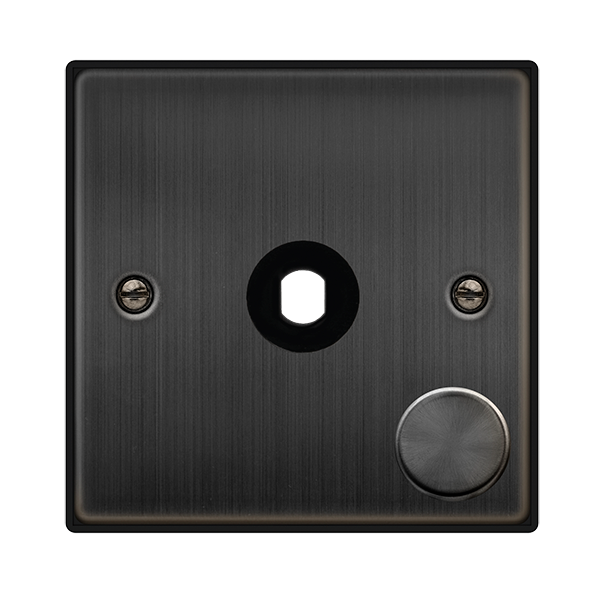 Click Deco 1 Gang 1 Aperture 650W Dimmer Plate and Knob Matt Bronze
