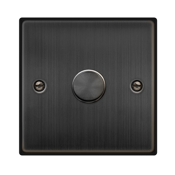 Click Deco 1 Gang 2 Way 100W Push Dimmer Switch Matt Bronze