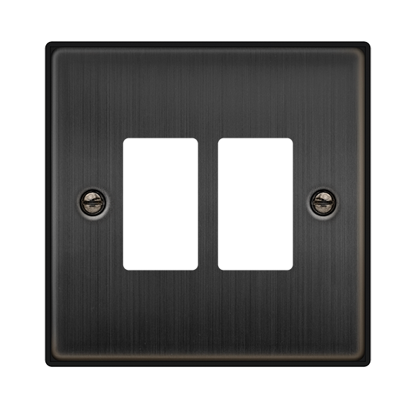Click GridPro 1 Gang 2 Aperture Front Plate Matt Bronze
