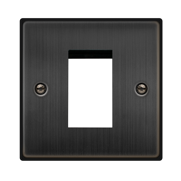 Click Deco 1 Gang 1 Aperture New Media Front Plate Matt Bronze