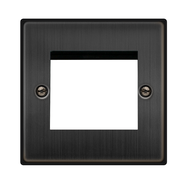 Click Deco 1 Gang 2 Aperture New Media Front Plate Matt Bronze