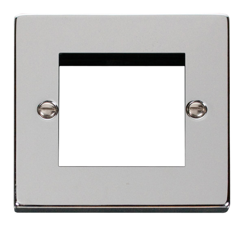 Click Deco 1 Gang 2 Aperture New Media Front Plate Polished Chrome