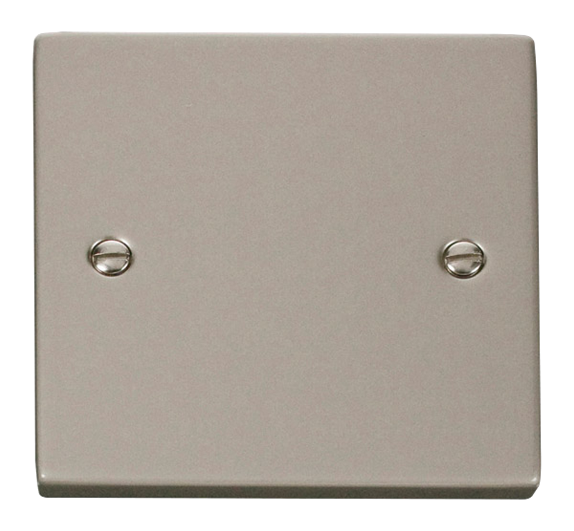Click Deco 1 Gang Blank Plate Pearl Nickel