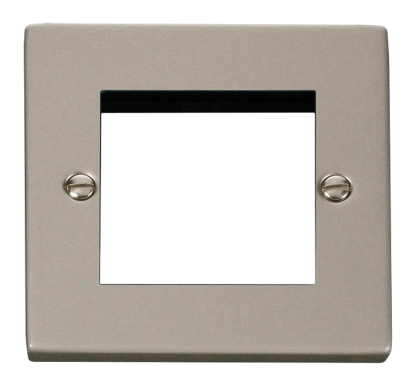 Click Deco 1 Gang 2 Aperture New Media Front Plate Pearl Nickel