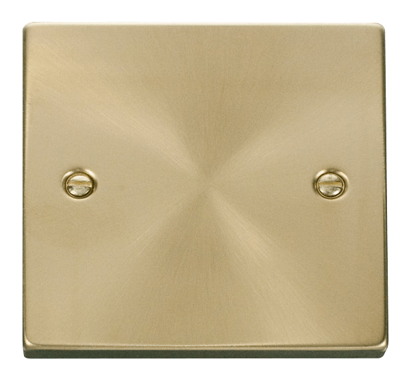Click Deco 1 Gang Blank Plate Satin Brass