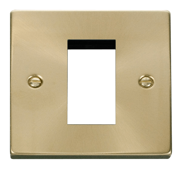 Click Deco 1 Gang 1 Aperture New Media Front Plate Satin Brass