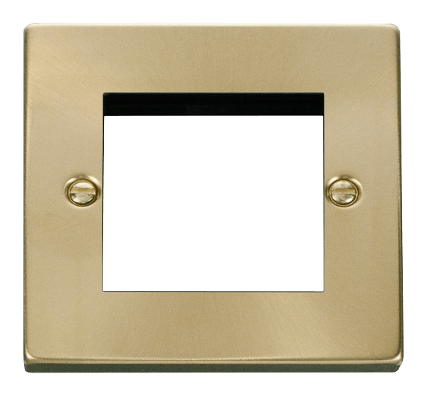 Click Deco 1 Gang 2 Aperture New Media Front Plate Satin Brass