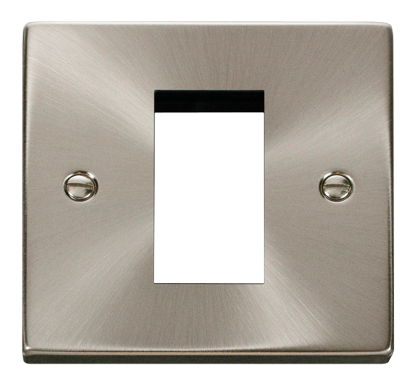 Click Deco 1 Gang 1 Aperture New Media Front Plate Satin Chrome
